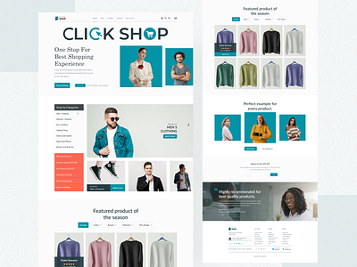Click Shop - E commerce website landing page design