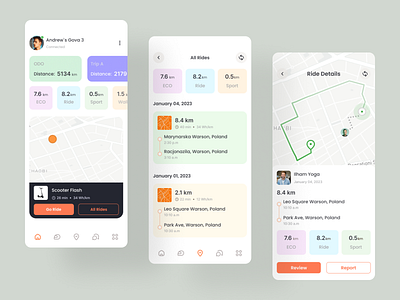 Scooters Map Mobile App Ui Design
