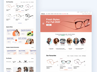 E-commerce brand-glasses marketplace brands design ecommerce glasses marketplace ray ban shop ui web website