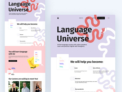 Promo Landing Page for Online Language school branding design landing landingpage online promo school tilda ui web website
