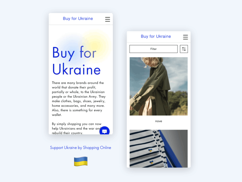Buy For Ukraine - Support with Online Shopping [Mobile] branding design ecommerce shopping support ui ukraine web website