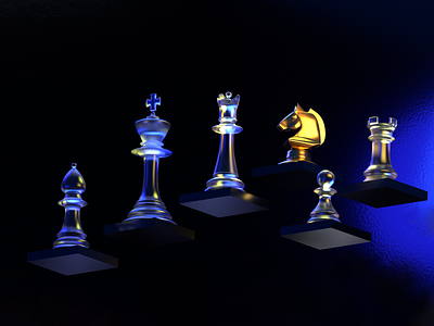 Levitating Chess Set - Blender Model 3d 3d modeling bishop blender blender 3 chess chessboard design illustration king knight modeling pawn queen