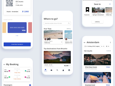 Mobile Travel-builder app airlines appartment flat journey mobile mobile design payment rent search ticket booking tickets travel ui ui design user experience user interface