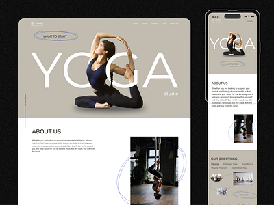 Website design: landing page Yoga studio UI UX App