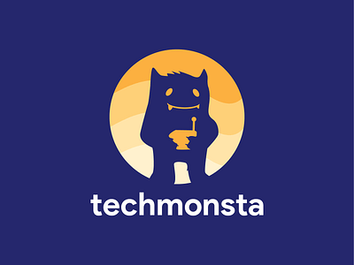 TECHMONSTA branding design logo monster okydelarocha