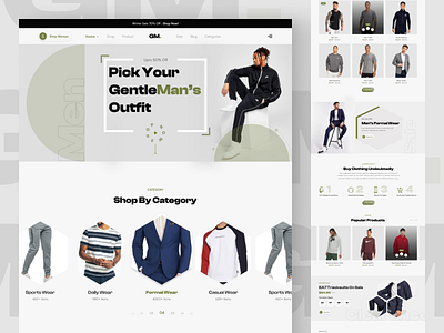 Male fashion E-Commerce website banding brand branding design e commerce ecommerce fashion ui ux vector web website