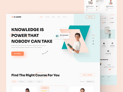 Online Learning Platform Ui Concept branding design e learning illustration learning online learning platform ui uiux ux web design website