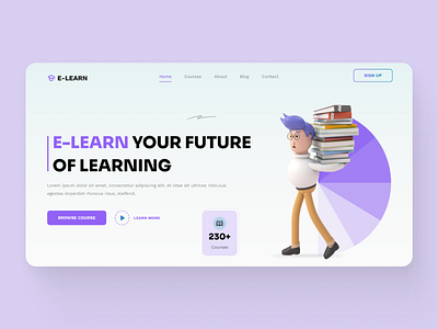 Online Learning Platform Ui Concept branding design e lerning lerning minimal online learning templete ui uiux ux web web design