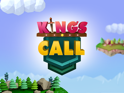 Game Logo fantasy game logo logo design low poly mobile play ui