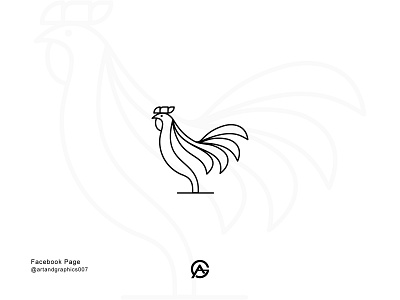 Rooster Line Art Design