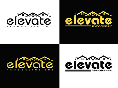 Logo Design (Elevate Remodeling Inc) branding design graphic design illustration typography vector