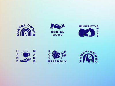 Product Icons ecommerce hand handmade handshake icons lgbtq minority owned monsterra products women owned