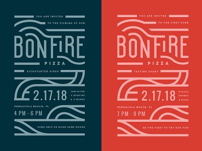 Bonfire Pizza Invite bonfire curves event invitation invite pizza waves