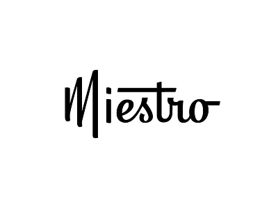 Miestro Logo brush lettering logo music script type typography volume