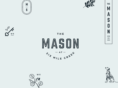 The Mason Brand Elements apartments dalmation icon key leaf leaves logo vertical logo