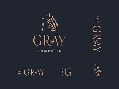 TheGray Logo branding fancy florida gray high end logo palm palm leaf tampa type