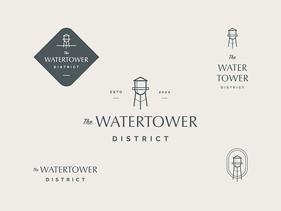 The Watertower District Logo apartments branding logo memphis tower water water tower