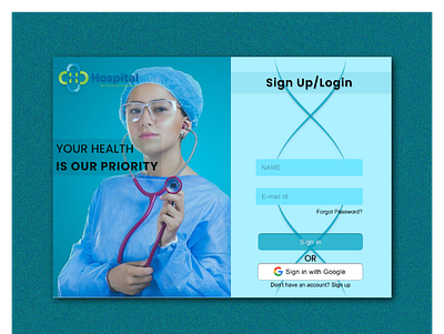 #1 Hospital Sign up Page dailyui design signuppage ui webdesign