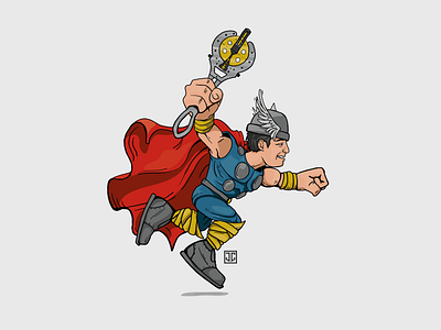 "Thor" mascot concept character illustration vector