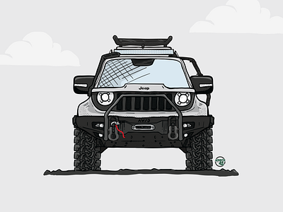 Silverhawk Renegade handdrawn illustration jeep jeep renegade vector