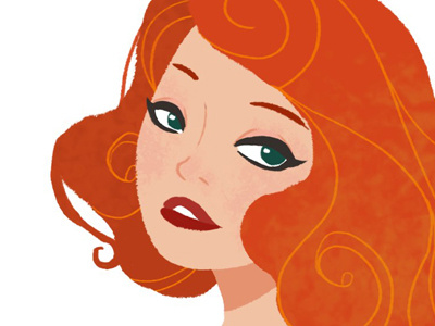 Redhead illustration redhead retro