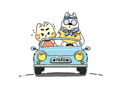 SunnyTaro - First Development Illustrations cartoon cat cats fun illustration sunny taro