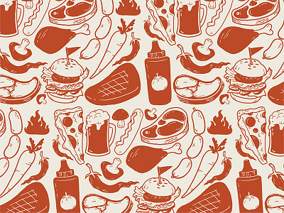 The Flying Pig Pattern beer food hamburger pattern pizza