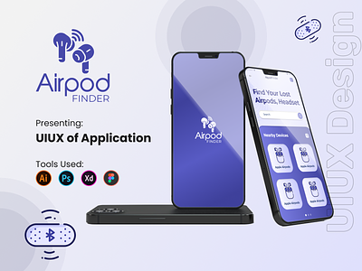 Airpod Finder & Manager adobe xd application design branding figma graphic design product design research ui uiux user experience user intereface ux research