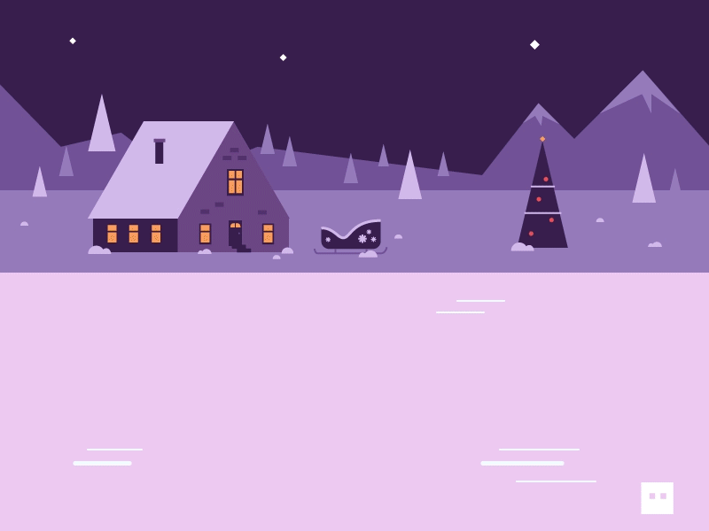TinySupply Christmas greeting cabin christmas illustration reindeer santa skating snow snowman winter xmas