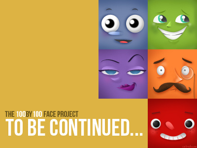 The 100 by 100 Face Project [WIP] art derived from boredom colours expressions faces illustration photoshop square vector wip
