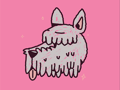 Margot dog dog art illustration love pink vector