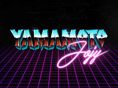 Jojy Vice City 80s chrome chrometype design lettering synthwave typography