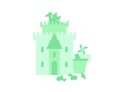 child's castle color drawing editorial illustration illustrator