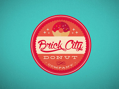 Brick City Donut Co. badge borydesign donut retro vintage