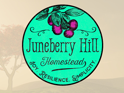 Juneberry Hill Homestead badge berry borydesign circle farm nature