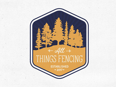 All Things Fencing badge borydesign fiverr jess nature pine retro tree vintage