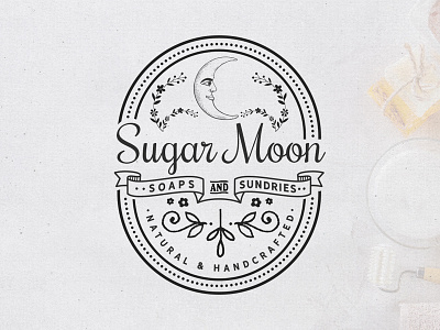 Sugar Moon Soaps badge borydesign moon retro soap vintage