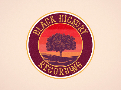 Black Hickory Recording badge borydesign label logo music recording retro sunset vintage