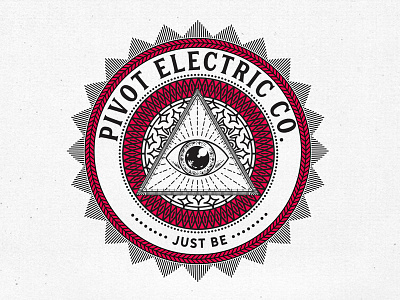 Pivot Electric co. Badge Proposal badge badge logo black eye pyramid red retro vintage