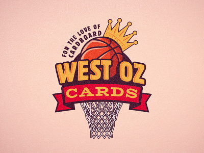 West Oz Cards 3d badge banner basketball borydesign crown illustration retro vintage