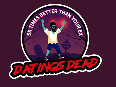 Datings Dead badge borydesign dead illustration retro vintage zombie