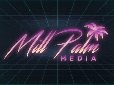 Mill Palm Media 80s borydesign miami miami vice palm tree retro sunset vintage