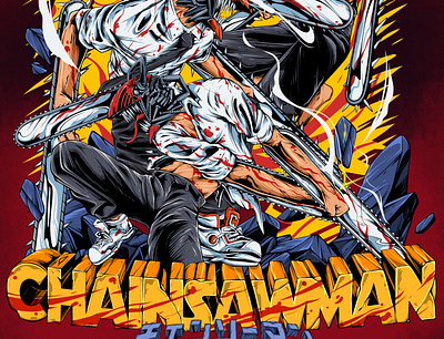 Chainsaw Men 2d adobe animation anime art artist attack branding chain chainsawmen dark design fresco graphic design illustration logo motion motion graphics saw vector