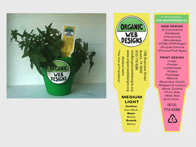 Organic Web Designs Promotional Item best clever design green plant promotional web website