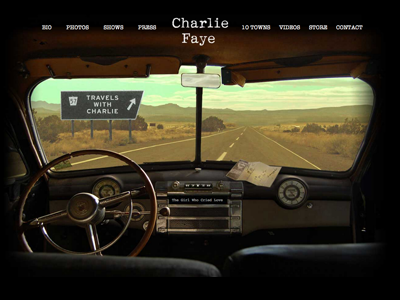Charlie Faye's Website animation austin banner best design music photograpy website