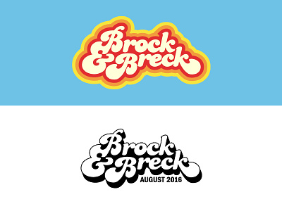 Brock & Breck 70s ampersand bw color design logomark retro vintage