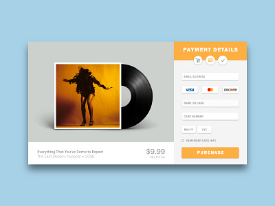 Credit Card Form — Daily UI #002 card credit dailyui ecommerce form music tlsp web yellow