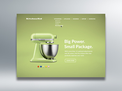 Landing Page — Daily UI #003 dailyui design green kitchenaid landing page stand mixer ui ux web design web page