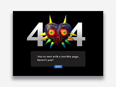 404 Page — Daily UI #008 Alt 008 404 dailyui dark design error majoras mask ui website zelda