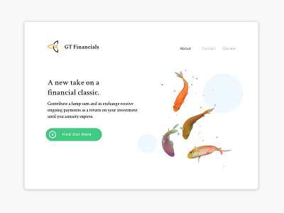 Goldfish Finance finance financials homepage landing portfolio stock ui webpage
